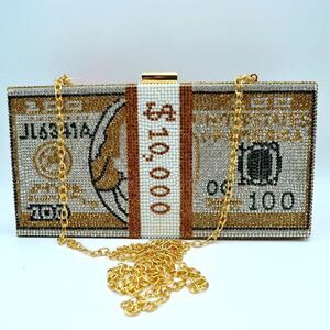 Elegant Dollar Rhinestone Crossbody/Clutch/Purse 